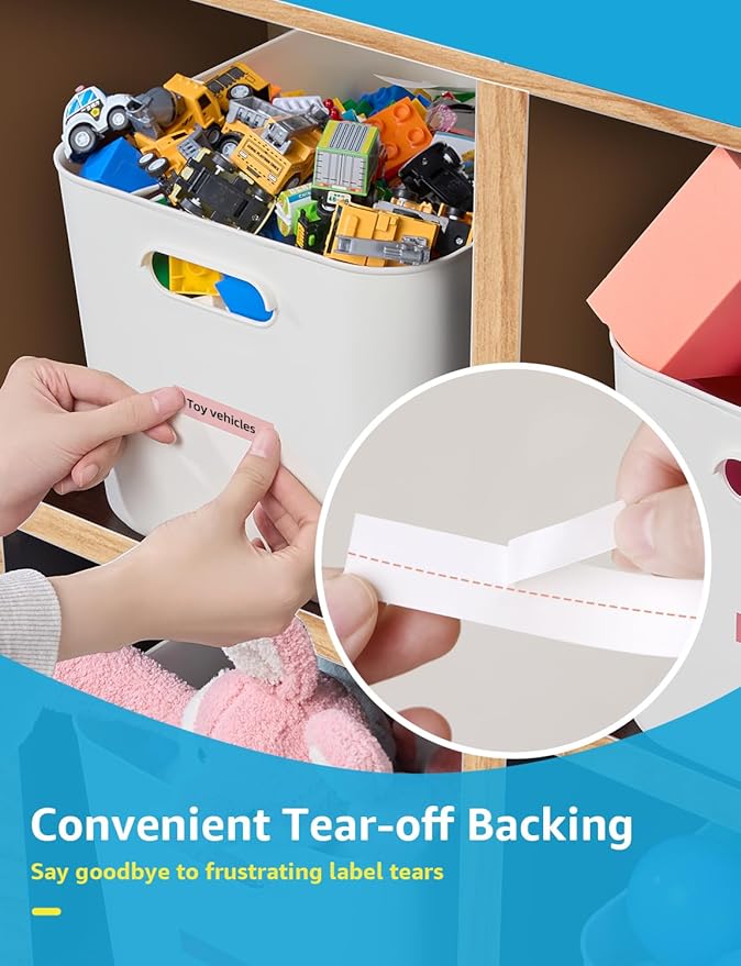 MakeID Label Maker Tape - 12mm Self-Adhesive Sticker Label Tape Refill Compatible with MakeID L1 Label Machine - Waterproof 6-Layer Laminated Film, Split-Back Design, 0.47"x13' (12mm x 4m)