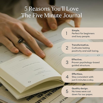 Intelligent Change: The Five Minute Journal - Daily Gratitude Journal for Happiness, Mindfulness, and Reflection - Undated Life Planner