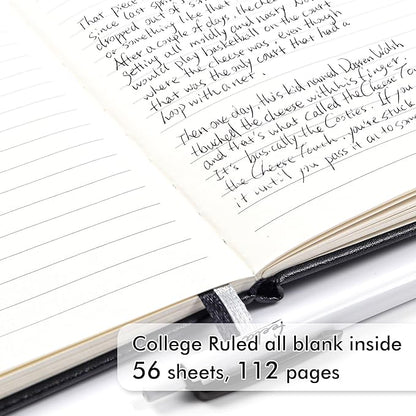 feela 15 Pack Pocket Small Notebooks Bulk, Mini Cute Notepads Hardcover College Ruled Lined Journals with Pen Holder for School Business, with 15 Black Pens, 3.5”x 5.5”, A6, Black Navy Dark Green