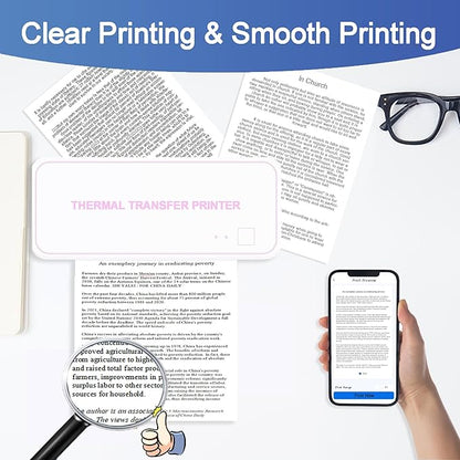 Potanro Thermal Printer Paper A4 Printing Paper Quick-dry Thermal Paper 8.3''x23'' Thermal for Portable Printer(6 Rolls)