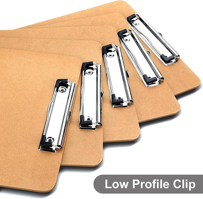 Wood Clipboards 40 Pack, Letter Size Hardboard Clip Board 8.5x11 for Classroom, Students, Kid, A4 Standard Size 9" x 12.5" with Low Profile Clip, Office & School Supply