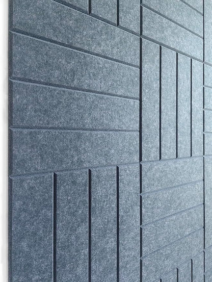 Large Cork Board Alternative - 12-Pack Felt Wall Tiles with Safe Removable Adhesive Tabs, Cork Wall Tiles Bulletin Board Home Office Essentials - Denim Blue