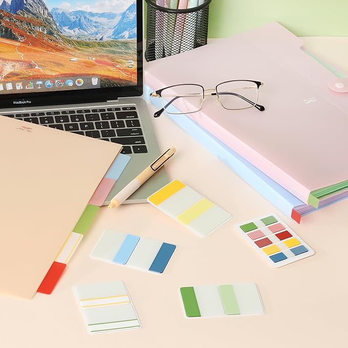 Mr. Pen- Sticky Index Tabs, 500 Pcs, 21 Sets, Colorful Sticky Tabs for Notebooks, Page Markers, Page Tabs for Binders, Page Tabs Sticky Tabs for Books, Notebook Tabs, Book Sticky Tabs for Notebooks