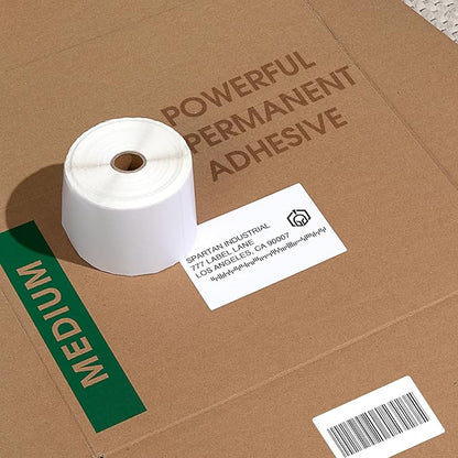 Spartan Industrial - 3" X 1” Direct Thermal Labels, Perforated FBA Barcode Address Labels, Compatible with Rollo & Zebra Desktop Printers - 10 Rolls, 1300/Roll