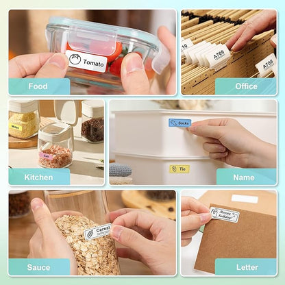 Nelko Label Maker Machine with Tape, P21 Bluetooth Label Printer, Wireless Mini Label Makers with Multiple Templates for Organizing Office Home, Purple