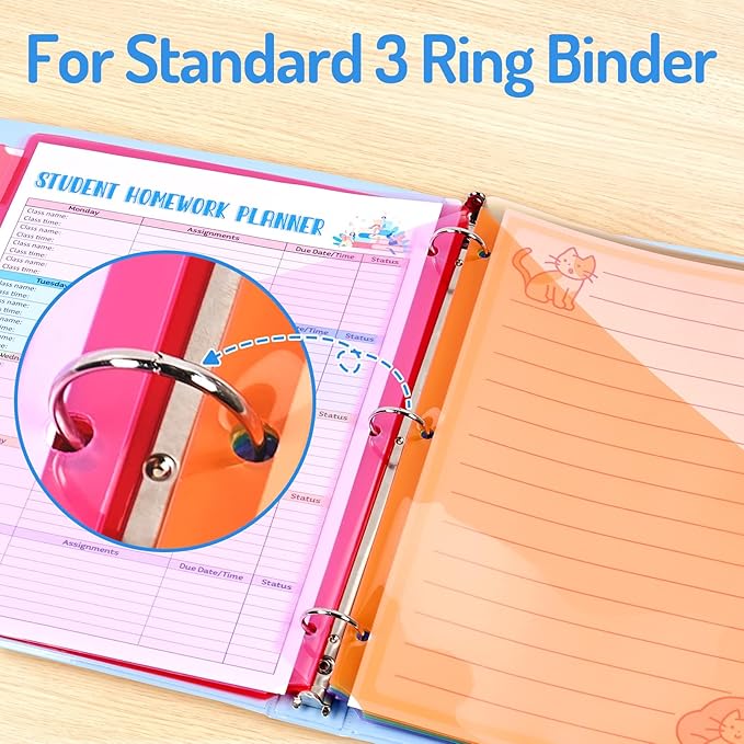 Forvencer 24 Count Dividers with Pockets, 8 Tab Dividers for 3 Ring Binder with Pockets, Subject Dividers with Pockets, Premium Quality Notebook Dividers with Pockets, Vibrant Color, 3 Sets