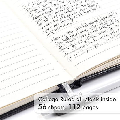 feela 15 Pack Pocket Small Notebooks Bulk, Mini Cute Notepads Hardcover College Ruled Lined Journals with Pen Holder for School Business Memos, with 15 Black Pens, 3.5”x 5.5”, A6, Black