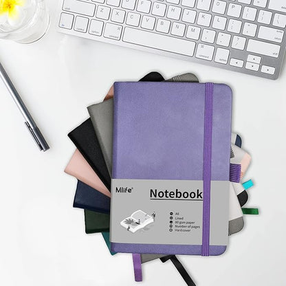 A6 Small Journal Notebook, Lined Pocket Notebook with Pen Holder, Mini Notebook Hardcover, 192 Pages, 3.9 inches * 5.5 inches Jurnal for Women and Man（1PACK Black）