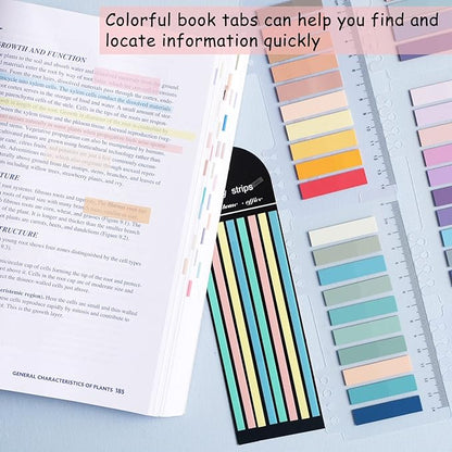 WSCHU 2320Pcs Book Tabs for Annotating Books, 104 Colors Morandi Sticky Tabs for Binders, Page Markers Transparent Sticky Notes,Writable & Repositionable Book Flags Strip Index Tabs,Page Tabs