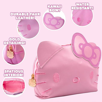 Official Sanrio Hello Kitty Pouch & Pencil Case Set, Pink, With Keychain, Cute School Supplies, Sanrio Stuff, Stationery