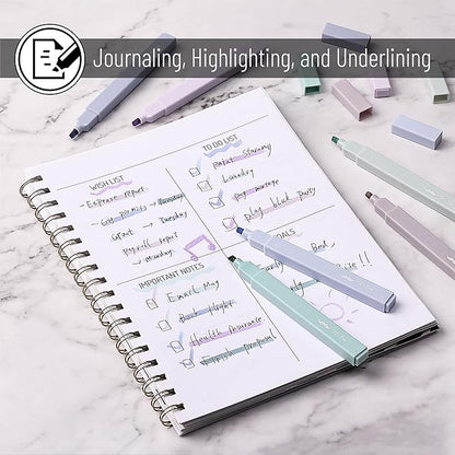 Mr. Pen- Aesthetic Highlighters, 6 pcs, Chisel Tip, Morandi Colors, No Bleed Bible Highlighter Pastel, Highlighters Assorted Colors, Pastel Highlighter Set, Cute Highlighters