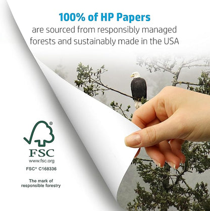 HP Printer Paper | 8.5 x 11 Paper | BrightWhite 24 lb | 5 Ream Case - 2500 Sheets |100 Bright | Made in USA - FSC Certified | 203000C