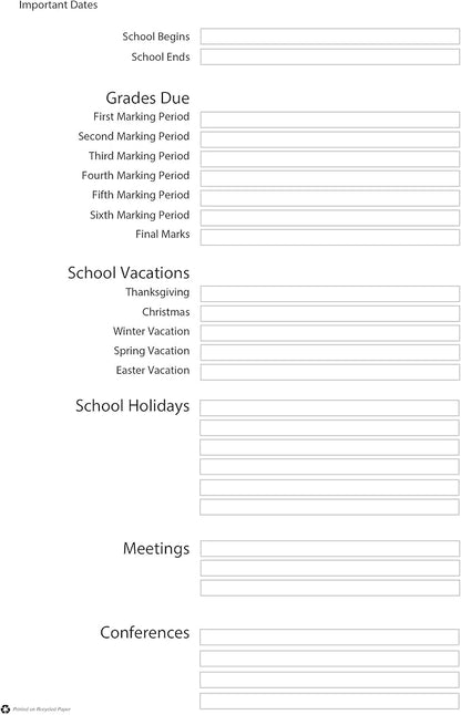 House of Doolittle HOD51607 Combination Lesson Planner & Class Record Book, Acid Free Paper/Leatherette, Blue