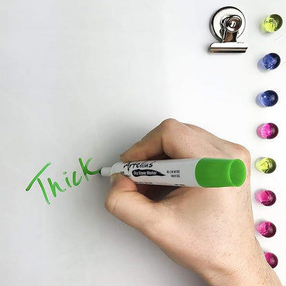 Artellius 40 Pack of Dry Erase Markers (12 ASSORTED COLORS W/ 7 EXTRA BLACK) - Thick Barrel Design - Perfect Pens For Writing on Whiteboards, Dry-Erase Boards, Mirrors, & All White Board Surfaces