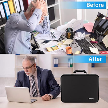 ENGPOW 5200℉ Fireproof File Organizer Bag with 13 Pocket Accordion File Folder,Document Organizer Box with Lock&Labels,Multi-Layer Portable Home Travel Safe Storage Box for Important Documents,Files