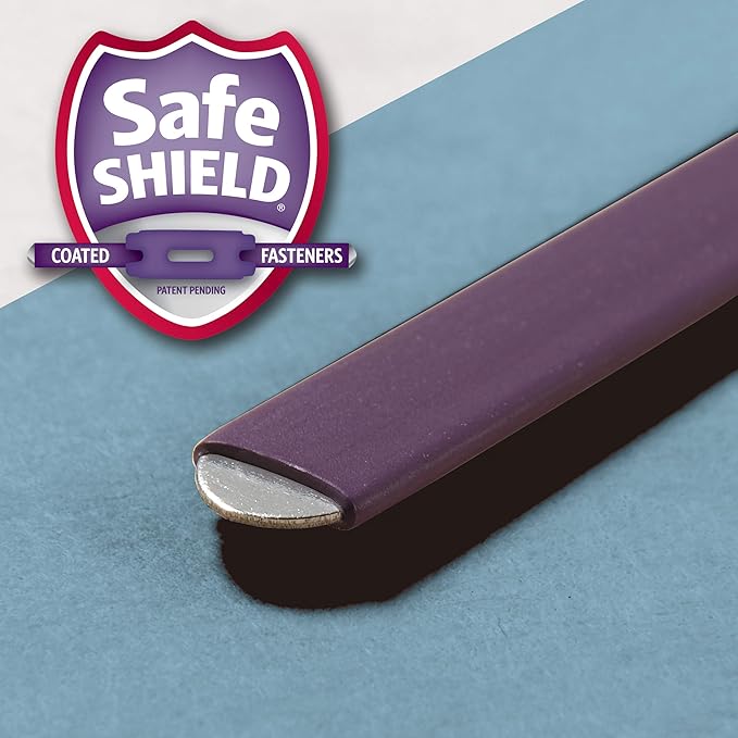 Smead Pressboard Classification File Folder with SafeSHIELD Fasteners, 2 Dividers, 2" Expansion, Legal Size, Blue, 10 per Box (19030) (Pack of 5)