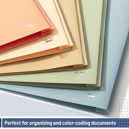 Mr. Pen- Plastic Folders with Pockets and Prong, 5 Pack, Vintage Colors, Pocket Folders, Folders with Prongs, File Folders with Fasteners, 2 Pocket Folder, Folder with Pockets, Two Pocket Folder