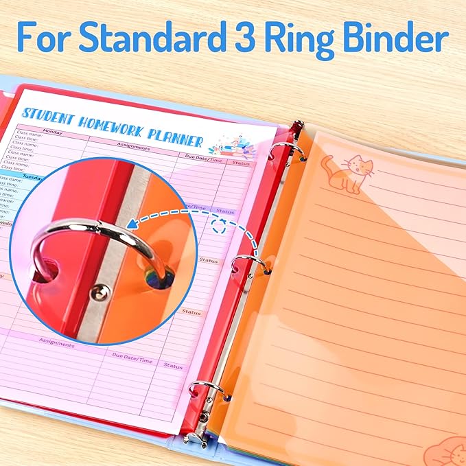 Forvencer 5 Count Dividers with Pockets, 5 Tab Dividers for 3 Ring Binder with Pockets, Subject Dividers with Pockets, Premium Quality Notebook Dividers with Pockets, Multicolor, 1 Set
