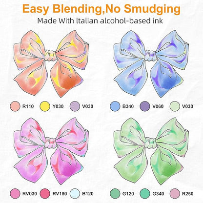 SFAIH Pastel Alcohol Markers Brush Tip - 51 Colors Double Tipped Art Markers for Artist Adult Coloring Illustration, Gifts for Artist Adult, Dual Tip Brush & Chisel - Refillable Ink