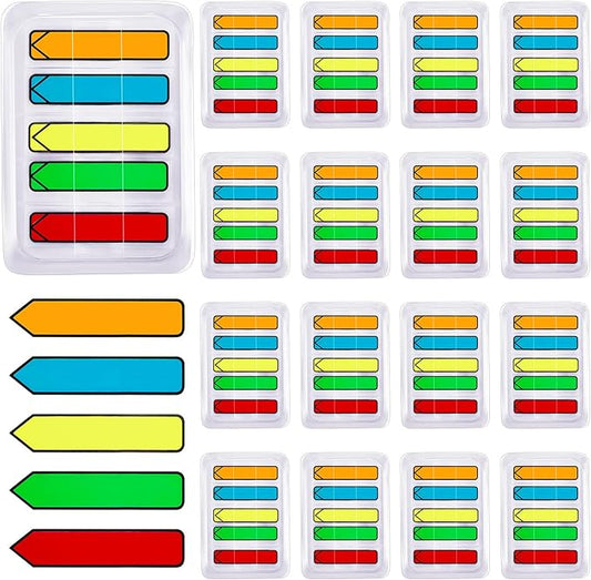 Teling 2000 Pcs Arrow Flags Arrow Tabs Flags Sign Here Tabs Arrow Stickers 5 Colors Sticky Flags Arrow Sticky Notes with Dispenser Easy to Post for Notary Books Paper