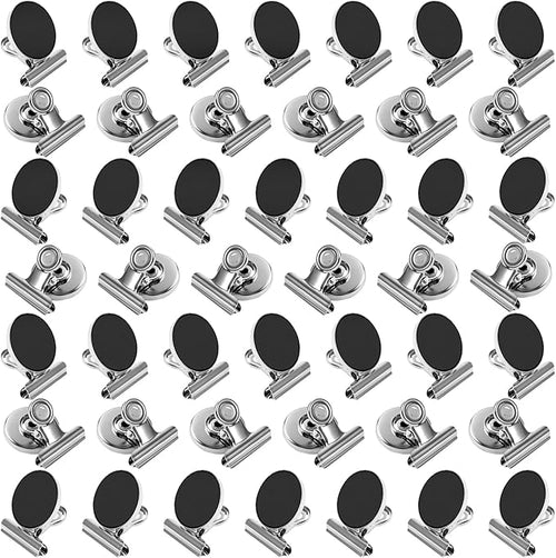 VNDUEEY Magnetic Clips, 50 Pack Strong Magnets for Whiteboard, Refrigerator, Office, Locker, Photo Displays (30mm Wide)