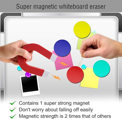 Mini Dry Erase Erasers, IHPUKIDI 48 Pack Magnetic Whiteboard Dry Erasers Chalkboard Cleaner Wiper for Kids and Classroom Teacher Supplies, Home and Office (2 x 2 Inch)