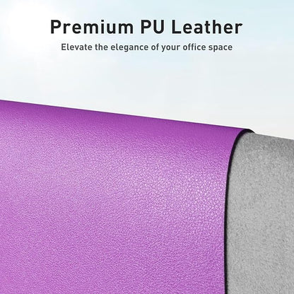Aothia Leather Desk Pad Protector, Mouse Pad, Office Desk Mat, Non-Slip PU Leather Desk Blotter, Laptop Desk Pad, Waterproof Desk Writing Pad for Office and Home (31.5" x 15.7", Iris Violet)