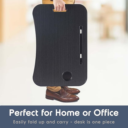 Laptop Bed Tray Table, Adjustable Laptop Stand, Portable Lap Desks with Foldable Legs, Reading Desk for Sofa Couch Floor - Large