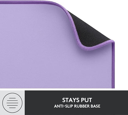 Logitech Desk Mat - Studio Series, Multifunctional Large Desk Pad, Extended Mouse Mat, Office Desk Protector with Anti-slip Base, Spill-resistant Durable Design, in Lavender