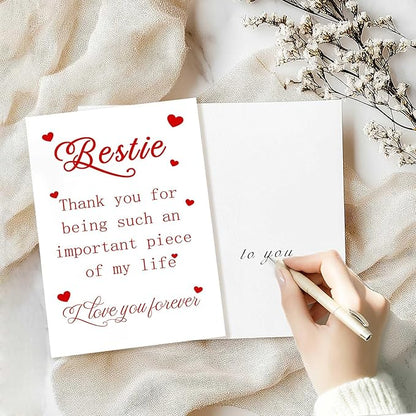 Funny Best Friend Birthday Card, Sweet Birthday Gifts Cards for Bestie Sister, Unique Thank You for Bestie Card, Cute Best Friend Birthday Gift Idea