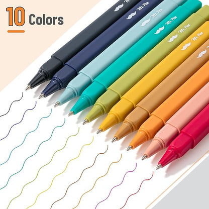 Mr. Pen- Aesthetic Pens, 10 Pack, Vintage Color Ink, Fast Dry, No Smear Bible Pens No Bleed Through, 0.7mm Fine Point Pen, Ballpoint Pens Ballpoint, Fine Tip Pens for Note Taking, Pens Aesthetic