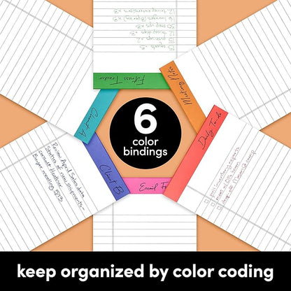 PAPERAGE Lined Legal Pads, (Rainbow), 12 Pack Note Pads, 50 Sheets Each, Wide/Legal Ruled, Note Pads, Paper, 5 inches x 8 inches