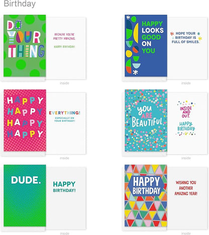 Recycled Paper Greetings 30-Count Funny Birthday Card Assortment with Envelopes, Seals, and Storage Box by Vicky Barone
