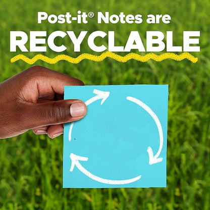 Post-it Super Sticky Notes, 5 Sticky Note Pads, 3 x 3 in., School Supplies, Office Products, Sticky Notes for Vertical Surfaces, Monitors, Walls and Windows,Canary Yellow