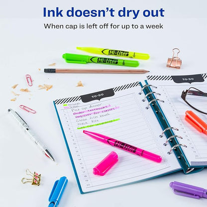 AVERY Hi-Liter Pen-Style Highlighters, Smear Safe Ink, Chisel Tip, 6 Assorted Color Highlighters, 6 Packs (23585)