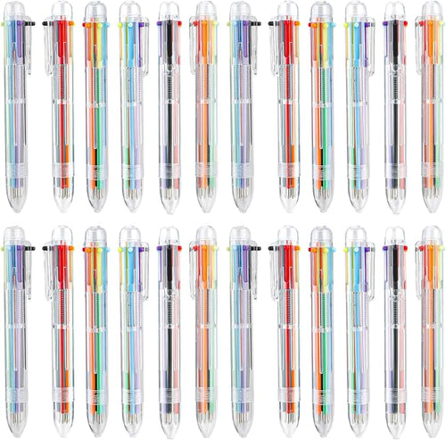 Easter Basket Stuffers 24 PCS Ballpoint Pens for School 6-in-1 Colored Pens Ballpoint Party Favors Office Supplies Multicolor Pens Back to School Gifts for Kid Students Son Daughter Classroom Birthday