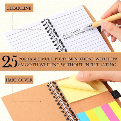 Jetec 25 Sets Bulk Employee Appreciation Gifts Bulk Inspirational Spiral Notebook with Note Ballpoint Pen Thank You Gifts for Volunteer Social Worker Nurse Staff Coworker Students (Difference Maker)