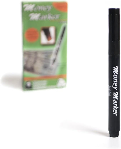 Money Marker (5 Counterfeit Pens) - Counterfeit Bill Detector Pen with Upgraded Chisel Tip - Detect Fake Counterfit Bills, Universal False Currency Pen Detector Pack