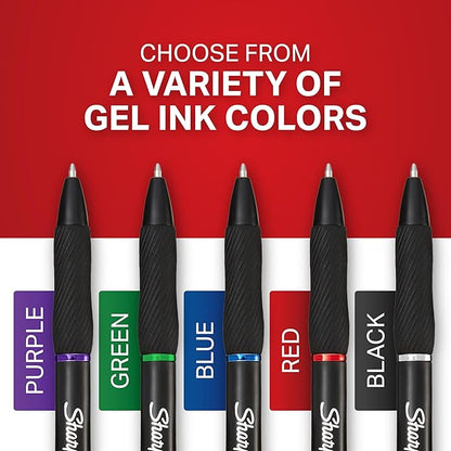 Sharpie S-Gel, Gel Pens, Drawing Pens, Gel Ink Pens For Journaling, Writing Pens, Coloring Pens, Fine Point Pens (0.5Mm), Black Ink Gel Pen, 12 Count