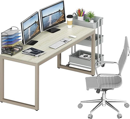 SHW 55-Inch Commercial-Grade Office Computer Desk, Maple
