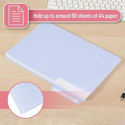 Mr. Pen- Pastel Poly File Folders, 1/3 Cut Tab, 6 Pack, Letter Size, Colored Letter Office Supplies File Folders