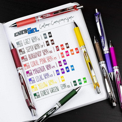 Pentel Refill Ink - For EnerGel Gel Pen, 0.7mm Metal Tip, Medium, Magenta Ink, 12 pack (LR7-V4)