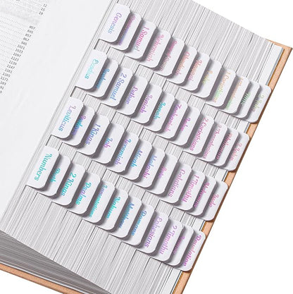 Mr. Pen- Bible Tabs, 75 Tabs, Holographic Laminated Bible Tabs for Women and Men, Bible Tabs for Study Bible, Bible Index Tabs, Bible Book Tabs, Bible Labels Tabs, Mr Pen Bible Tabs