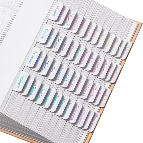 Mr. Pen- Bible Tabs, 75 Tabs, Holographic Laminated Bible Tabs for Women and Men, Bible Tabs for Study Bible, Bible Index Tabs, Bible Book Tabs, Bible Labels Tabs, Mr Pen Bible Tabs