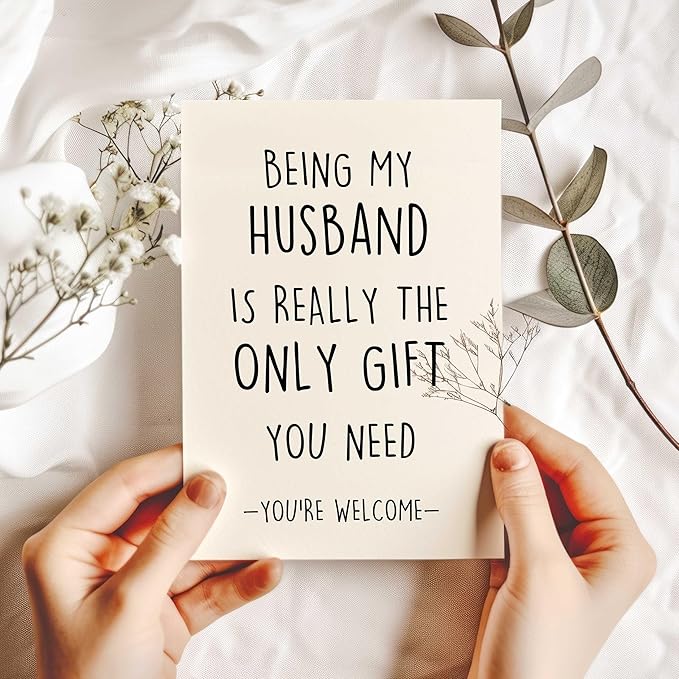 Funny Birthday Card for Husband, Humor Husband Birthday Cards Gifts from Wife, Great Valentine's Day Gifts for Him, Unique Anniversary Card for Husband, Husband Love Card