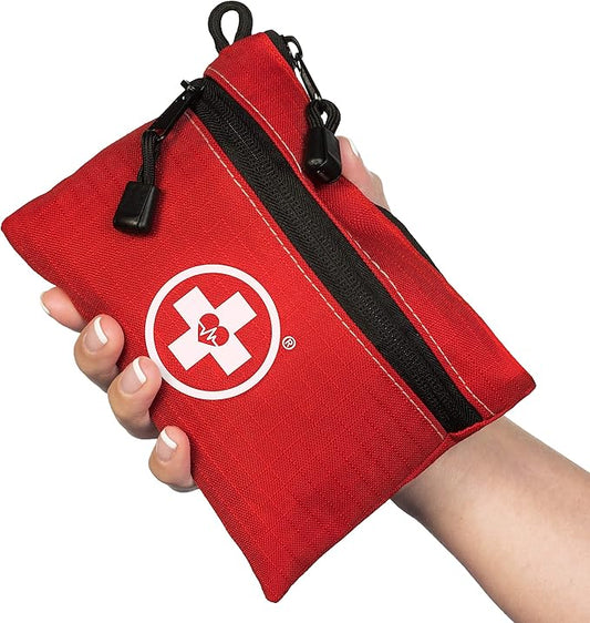 Swiss Safe 2-in-1 First Aid Kit for Car, Travel & Home, Businesses - Bonus Mini Kit for Medical Emergency Aid, Survival, Camping - FSA & HSA Eligible - 64 Piece, Travel FAK