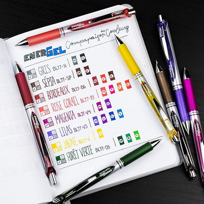 Pentel Refill Ink - For EnerGel Gel Pen, 0.7mm Metal Tip, Medium, Magenta Ink, 12 pack (LR7-V4)