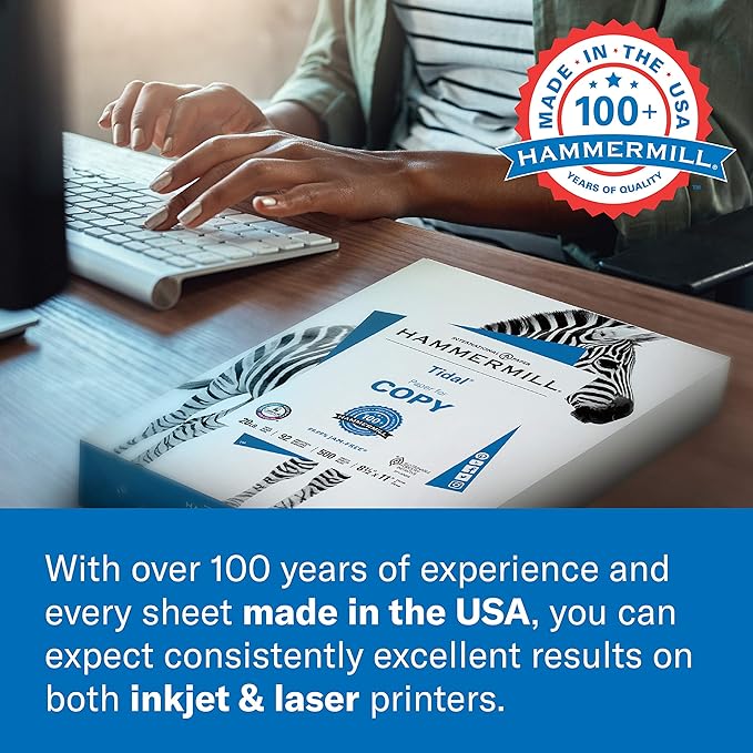 Hammermill Colored Paper, 24 lb Salmon Printer Paper, 8.5 x 11-1 Ream (500 Sheets) - Made in the USA, Pastel Paper, 103120R
