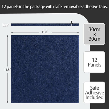 Large Felt Bulletin Board(36" x 24"),Cork Board Alternative,6 Pack Felt Wall Tiles with Safe Removable Adhesive Tabs,Notice Pin Board/Message Board/Vision Board for Office, School & Home