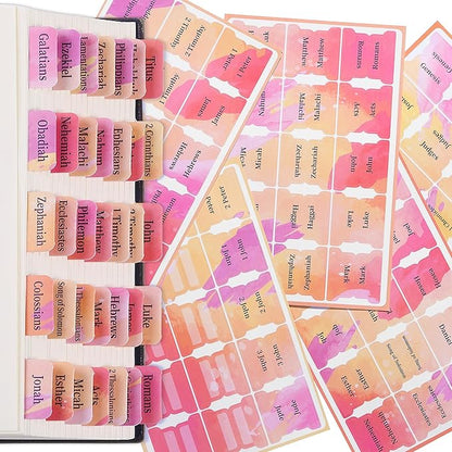 Mr. Pen- Bible Tabs, 75 Tabs, Spring Pink, Laminated Bible Tabs for Women and Men, Bible Tabs for Study Bible, Bible Index Tabs, Bible Book Tabs, Bible Labels Tabs, Mr Pen Bible Tabs